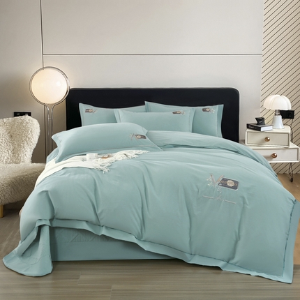 91家纺网 家纺一手货源 找家纺 （总）OL家纺 2024新款全棉磨毛刺绣床盖夹棉四件套-胜利之花