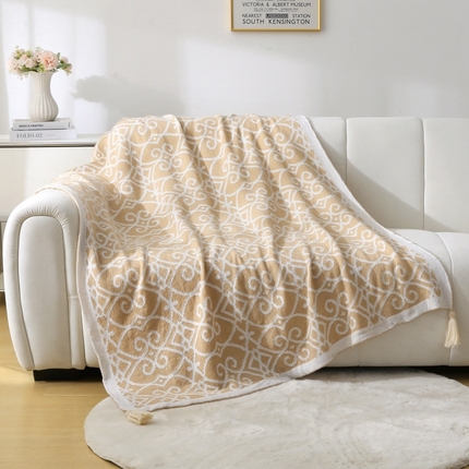 91家纺网 家纺一手货源 找家纺 （总）肖恩毯业 2025新款鹿毛绒针织毯毛毯盖毯-牵牛花