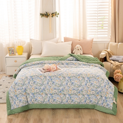 91家纺网 家纺一手货源 找家纺 锦鹭被业 2025新款全棉豆豆被系列 水墨花