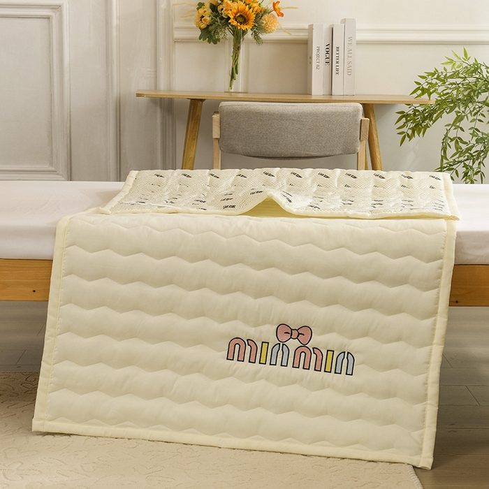 91家纺网 家纺一手货源 找家纺 恋绒家纺 2025新款刺绣款床垫学生床垫床褥宿舍上下铺床护垫 mini-象牙白