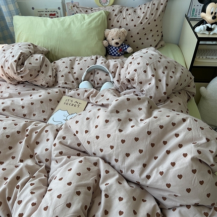 91家纺网 家纺一手货源 找家纺 （总）原素 2024新款A类学生季少女心小清新印花四件套