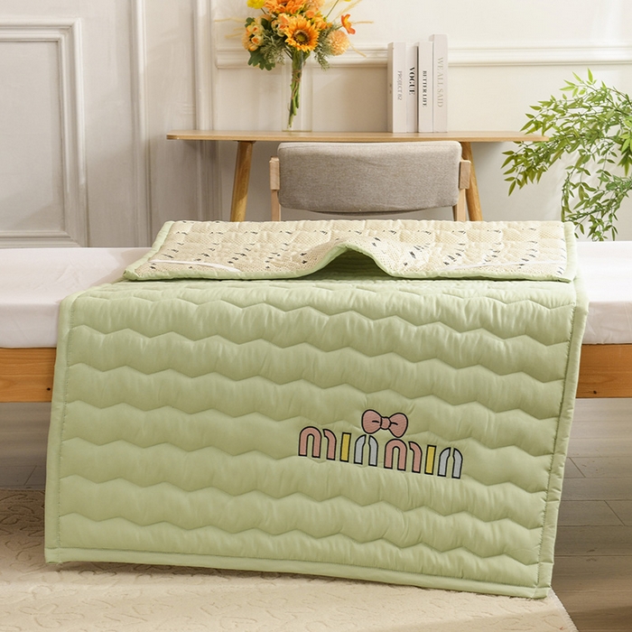91家纺网 家纺一手货源 找家纺 恋绒家纺 2025新款刺绣款床垫学生床垫床褥宿舍上下铺床护垫 mini-薄荷绿