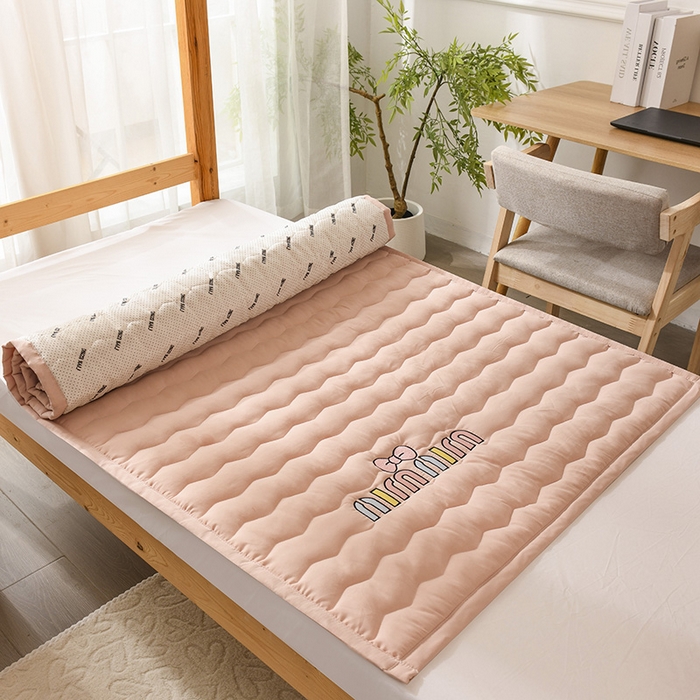 91家纺网 家纺一手货源 找家纺 恋绒家纺 2025新款刺绣款床垫学生床垫床褥宿舍上下铺床护垫 mini-湘妃玉