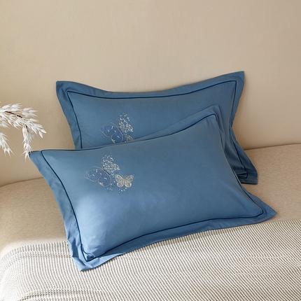 91家纺网 家纺一手货源 找家纺 （总）丰淘家纺 2024新款水洗棉刺绣羽蝶枕套