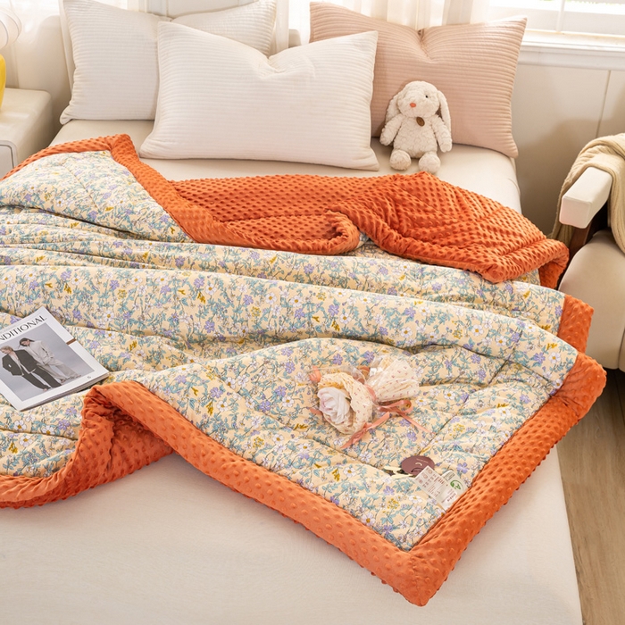 91家纺网 家纺一手货源 找家纺 锦鹭被业 2025新款全棉豆豆被系列 一抹清香