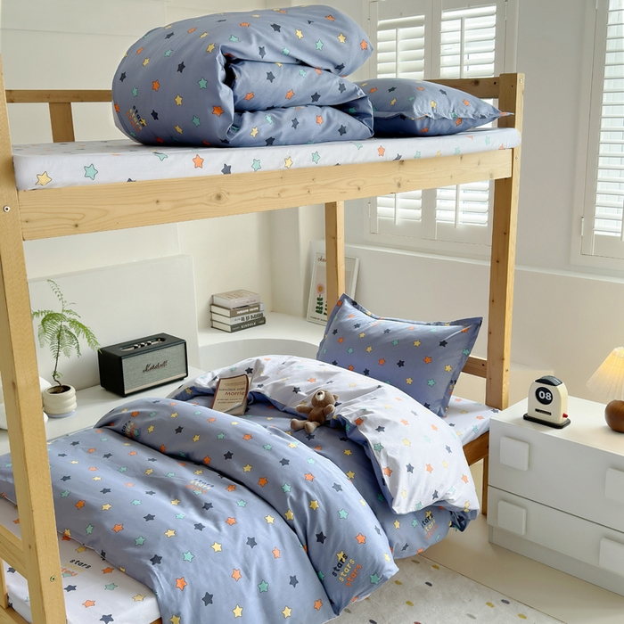 91家纺网 家纺一手货源 找家纺 怡家居 2024新款开学季学生宿舍六件套大礼包  小星星