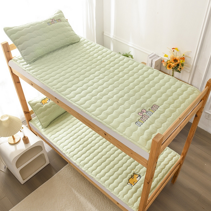 91家纺网 家纺一手货源 找家纺 恋绒家纺 2025新款刺绣款床垫学生床垫床褥宿舍上下铺床护垫 mini-薄荷绿