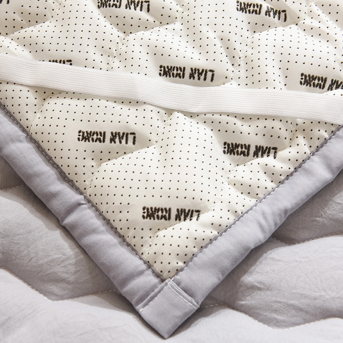 91家纺网 家纺一手货源 找家纺 恋绒家纺 2025新款刺绣款床垫学生床垫床褥宿舍上下铺床护垫 柯基KJ-奥丁灰