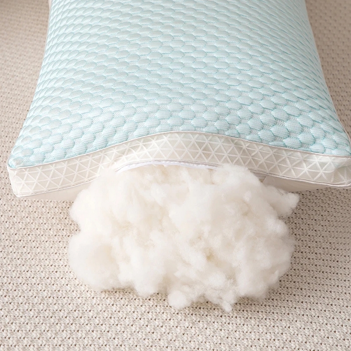 91家纺网 家纺一手货源 找家纺 佳尚枕芯 2025新款夏季天凉感豆豆冰丝枕透气网边立体枕头枕芯 兰色