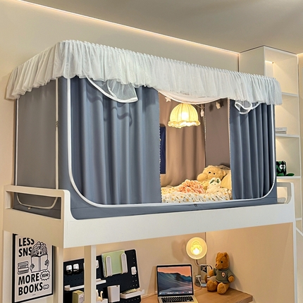 91家纺网 家纺一手货源 找家纺 （总）飞轮海蚊帐 新款棉麻学生宿舍三开门遮光蚊帐-XZ-96 回底 全底 加高1.2