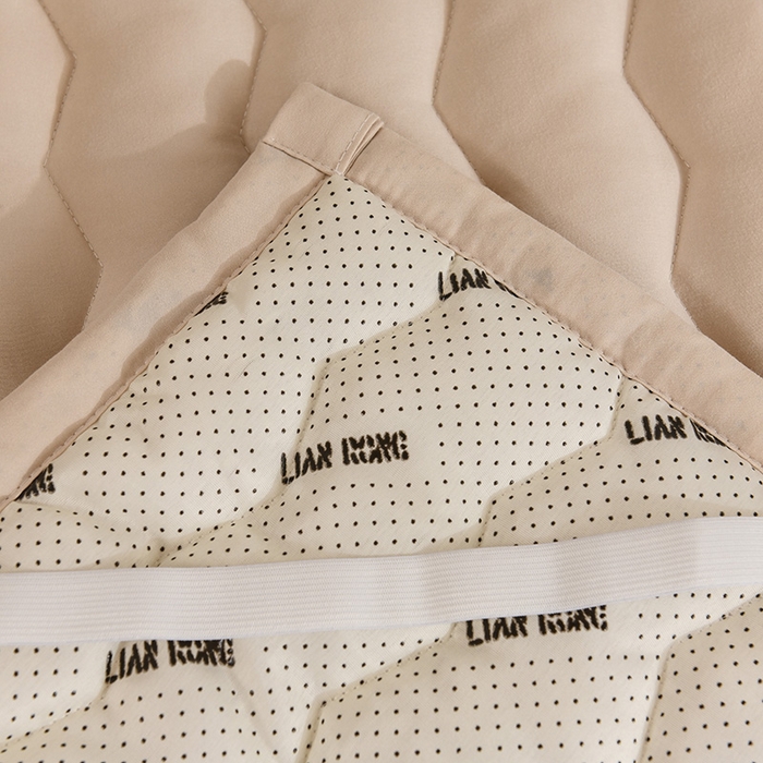 91家纺网 家纺一手货源 找家纺 恋绒家纺 2025新款刺绣款床垫学生床垫床褥宿舍上下铺床护垫 柯基KJ-奶油杏