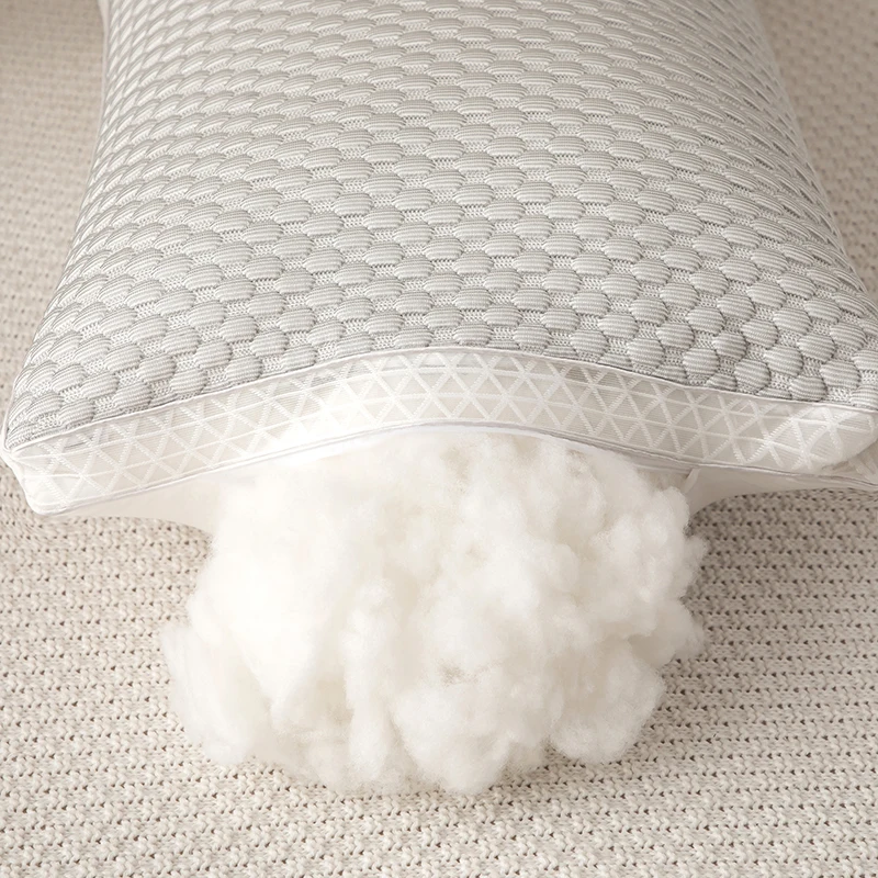 91家纺网 家纺一手货源 找家纺 佳尚枕芯 2025新款夏季天凉感豆豆冰丝枕透气网边立体枕头枕芯 灰色