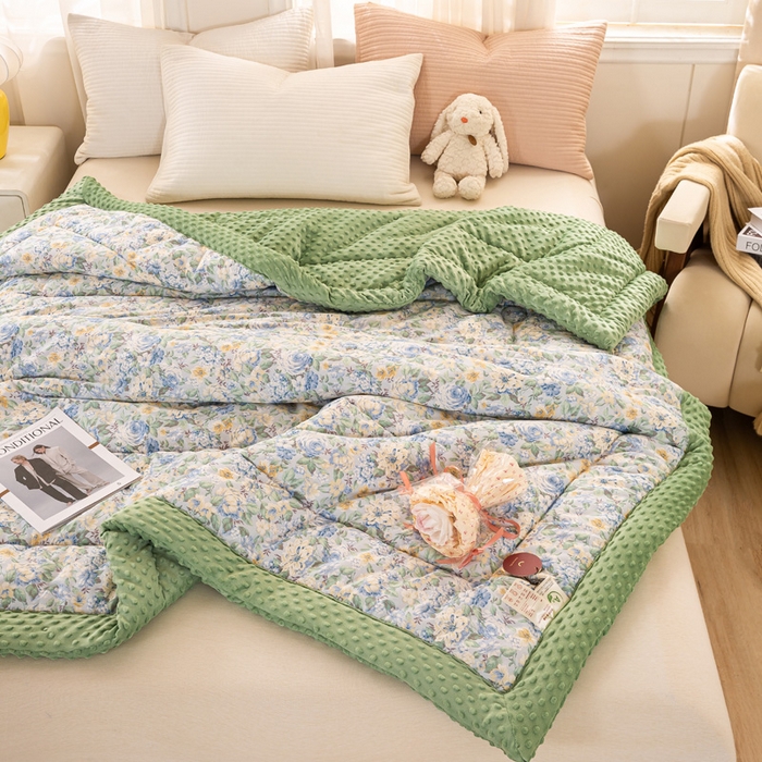 91家纺网 家纺一手货源 找家纺 锦鹭被业 2025新款全棉豆豆被系列 水墨花