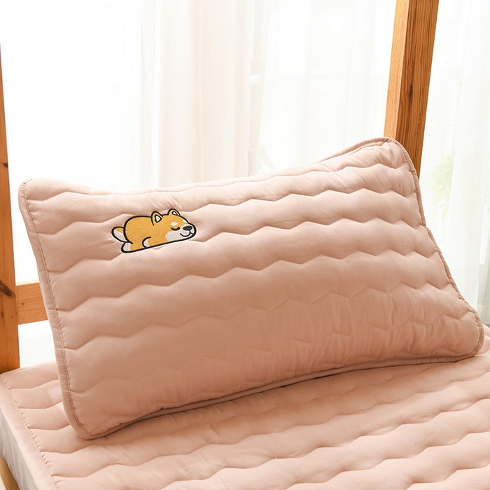 91家纺网 家纺一手货源 找家纺 恋绒家纺 2025新款刺绣款床垫学生床垫床褥宿舍上下铺床护垫 柯基KJ-湘妃玉