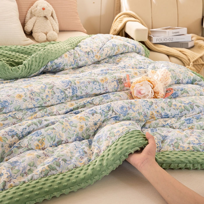 91家纺网 家纺一手货源 找家纺 锦鹭被业 2025新款全棉豆豆被系列 水墨花