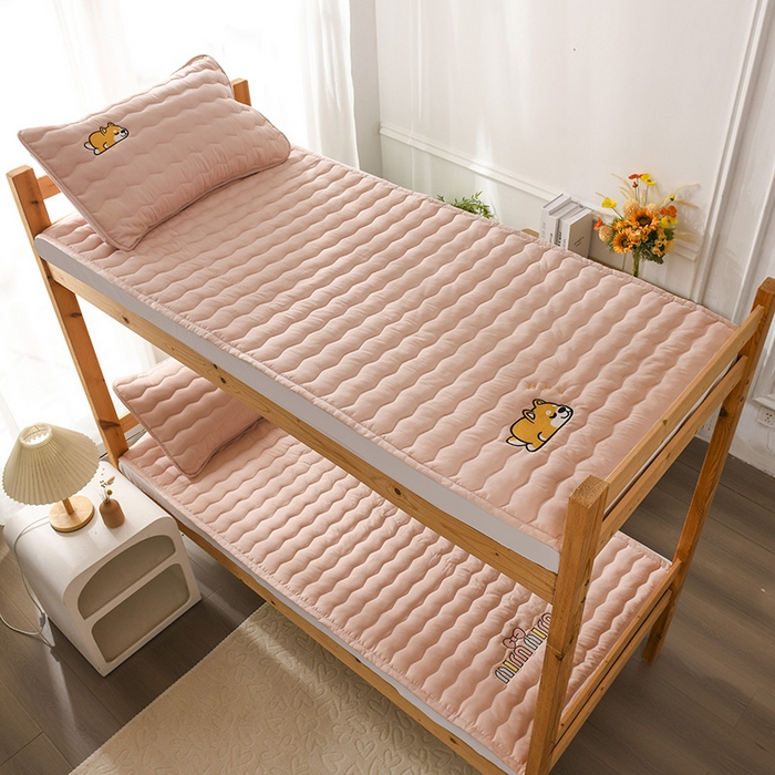 91家纺网 家纺一手货源 找家纺 恋绒家纺 2025新款刺绣款床垫学生床垫床褥宿舍上下铺床护垫 柯基KJ-湘妃玉