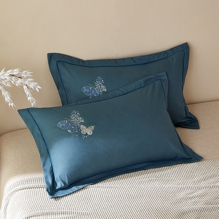 91家纺网 家纺一手货源 找家纺 （总）丰淘家纺 2024新款水洗棉刺绣羽蝶枕套