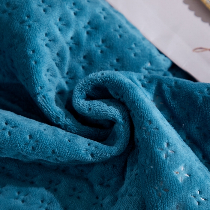 91家纺网 家纺一手货源 找家纺 晶缦家纺 2024新款华夫格牛奶绒床盖三件套 华夫格-宝蓝