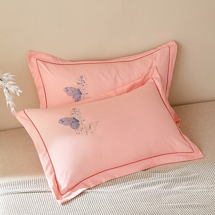 91家纺网 家纺一手货源 找家纺 （总）丰淘家纺 2024新款水洗棉刺绣羽蝶枕套