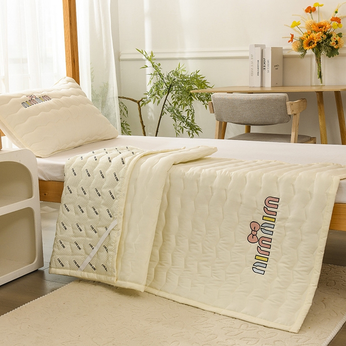 91家纺网 家纺一手货源 找家纺 恋绒家纺 2025新款刺绣款床垫学生床垫床褥宿舍上下铺床护垫 mini-象牙白