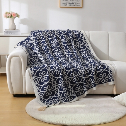 91家纺网 家纺一手货源 找家纺 （总）肖恩毯业 2025新款鹿毛绒针织毯毛毯盖毯-牵牛花