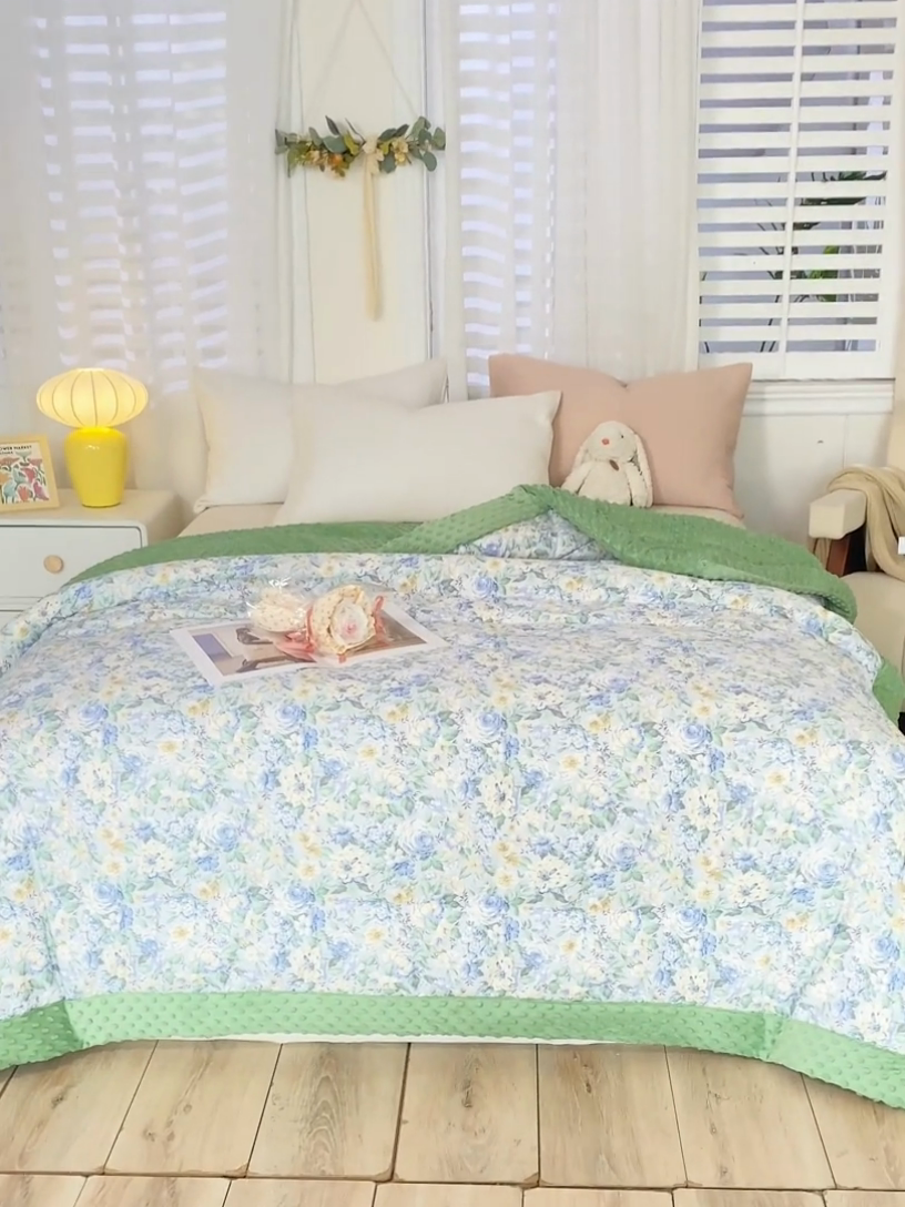 91家纺网 家纺一手货源 找家纺 锦鹭被业 2025新款全棉豆豆被系列 水墨花