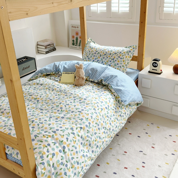 91家纺网 家纺一手货源 找家纺 怡家居 2024新款开学季学生宿舍六件套大礼包  欢乐果