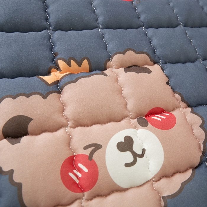 91家纺网 家纺一手货源 找家纺 迪乐妮 2024新款单人床水洗棉夹棉加厚床笠（印花系列） 灰熊