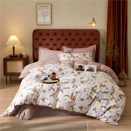 91家纺网 家纺一手货源 找家纺 （总）沐白家居 2024新款全棉生态磨毛印花四件套系列