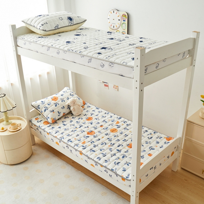 91家纺网 家纺一手货源 找家纺 卡派 2024新款单人床水洗棉夹棉加厚床笠（印花系列） 橙子