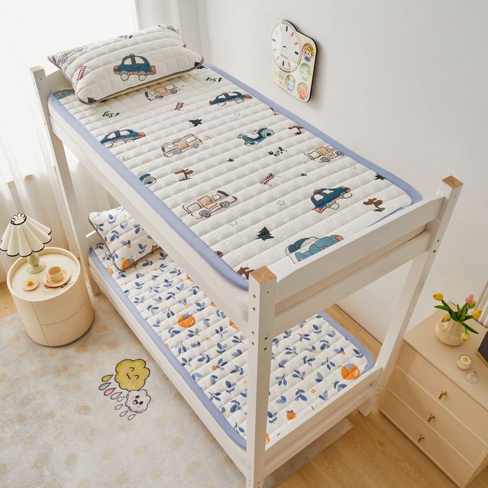 91家纺网 家纺一手货源 找家纺 卡派 2024新款水洗棉学生单人床夹棉加厚床褥 橙子