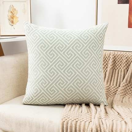 91家纺网 家纺一手货源 找家纺 （总）囍莱家纺 2024新款手工编织抱枕-绿色几何系列