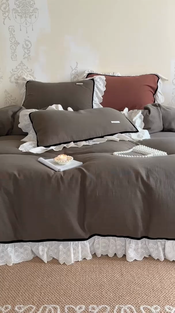 91家纺网 家纺一手货源 找家纺 玛奇朵 2024新品法式复古重工刺绣蕾丝花边款色织双层纱-卡瑟琳 卡瑟琳-绿