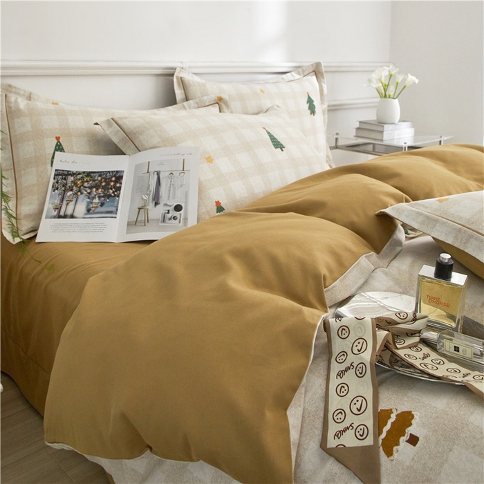 91家纺网 家纺一手货源 找家纺 沐白家居 2024新款全棉生态磨毛印花四件套系列 圣诞序曲