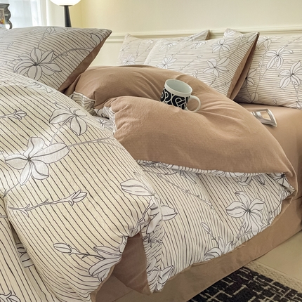 91家纺网 家纺一手货源 找家纺 仟网汇 2024新款花卉提花四件套系列 欣欣向荣