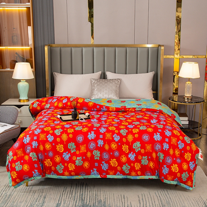 91家纺网 家纺一手货源 找家纺 爱宝被业 2025新款亲肤百福冬被 百福被