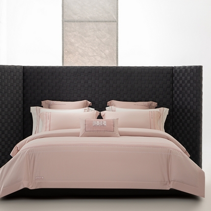 91家纺网 家纺一手货源 找家纺 （总）高大尚婚庆馆 2025新款长绒棉磨毛高端绣花四件套 秋韵