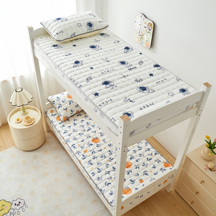 91家纺网 家纺一手货源 找家纺 卡派 2024新款单人床水洗棉夹棉加厚床笠（印花系列） 橙子