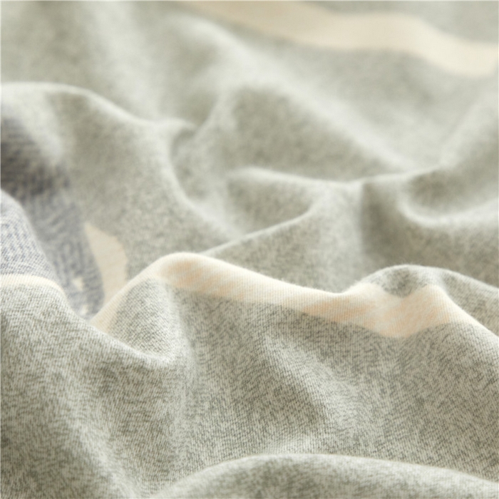 91家纺网 家纺一手货源 找家纺 沐白家居 2024新款全棉生态磨毛印花四件套系列 人间茶白-灰