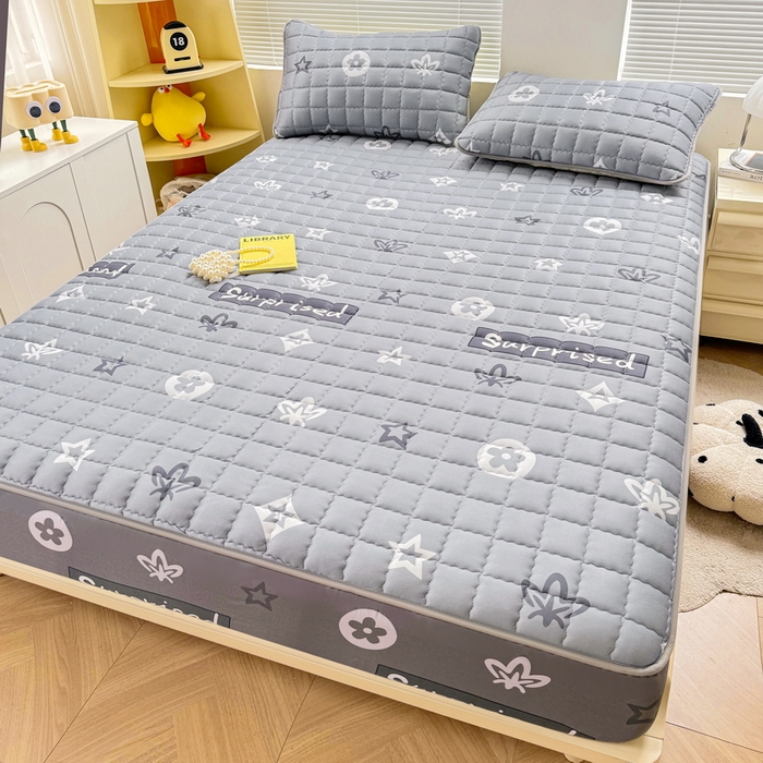 91家纺网 家纺一手货源 找家纺 卡派 2024新款大床水洗棉夹棉加厚床笠（印花系列） 新蕊