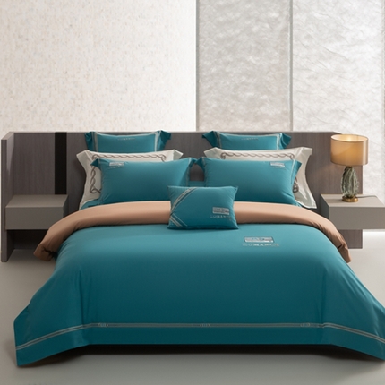 91家纺网 家纺一手货源 找家纺 （总）高大尚婚庆馆 2025新款长绒棉磨毛高端绣花四件套-赫拉