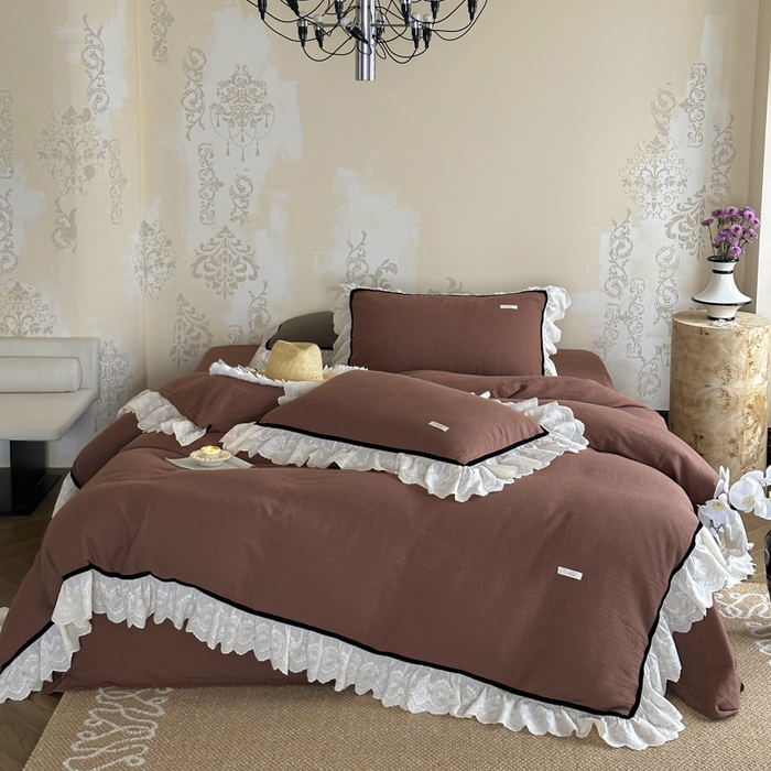 91家纺网 家纺一手货源 找家纺 （总）玛奇朵 2024新品法式复古重工刺绣蕾丝花边款色织双层纱-卡瑟琳