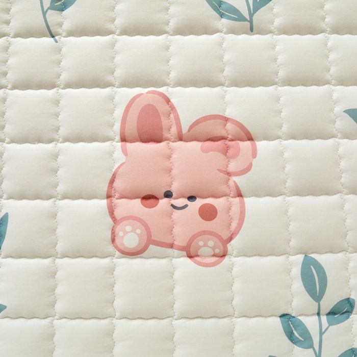 91家纺网 家纺一手货源 找家纺 卡派 2024新款单人床水洗棉夹棉加厚床笠（印花系列） 可爱兔