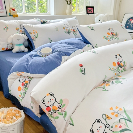 91家纺网 家纺一手货源 找家纺 （总）卡斯诺 2025新款A类水洗云朵棉四件套（下载包包含买家秀）