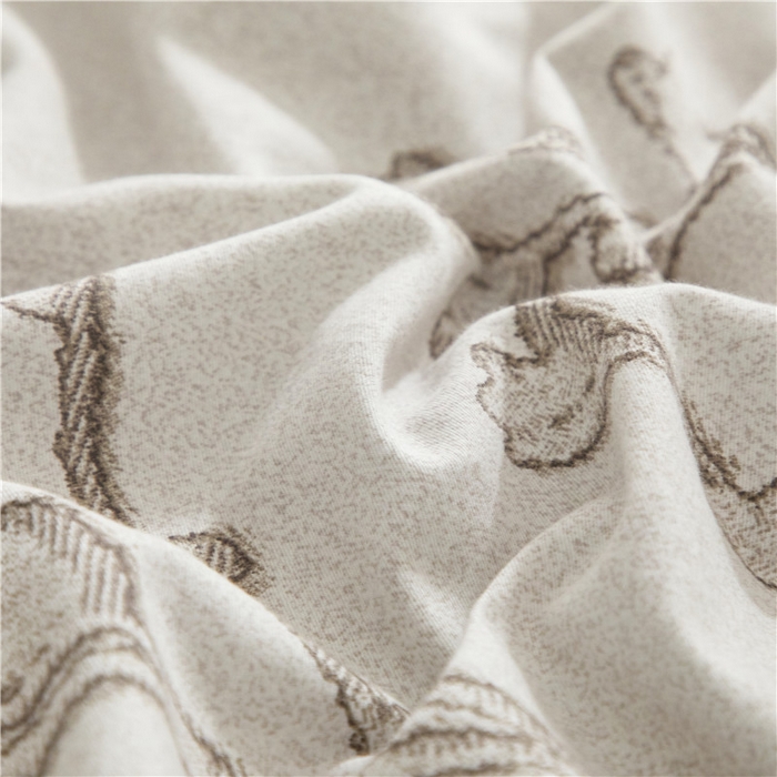 91家纺网 家纺一手货源 找家纺 沐白家居 2024新款全棉生态磨毛印花四件套系列 美沐-咖