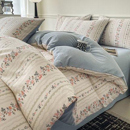 91家纺网 家纺一手货源 找家纺 仟网汇 2024新款花卉提花四件套系列 依春