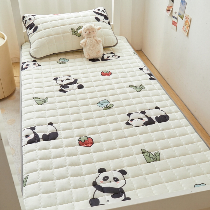 91家纺网 家纺一手货源 找家纺 卡派 2024新款单人床水洗棉夹棉加厚床笠（印花系列） 熊猫