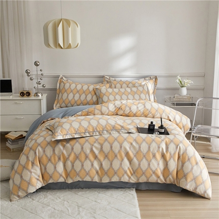 沐白家居 2024新款全棉生态磨毛印花四件套系列 追光