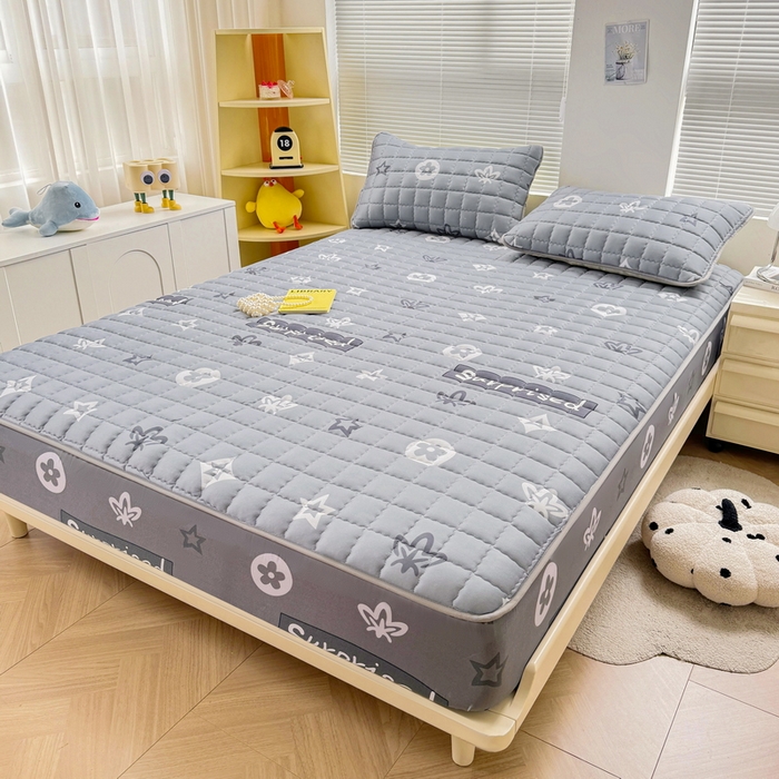 91家纺网 家纺一手货源 找家纺 卡派 2024新款大床水洗棉夹棉加厚床笠（印花系列） 新蕊