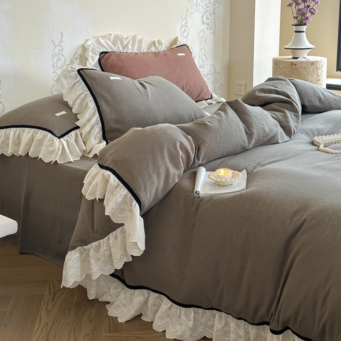 91家纺网 家纺一手货源 找家纺 玛奇朵 2024新品法式复古重工刺绣蕾丝花边款色织双层纱-卡瑟琳 卡瑟琳-绿